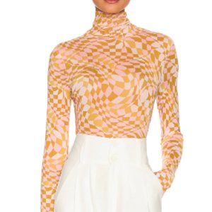 AFRM Zadie Top in Blush Checkerboard NWT